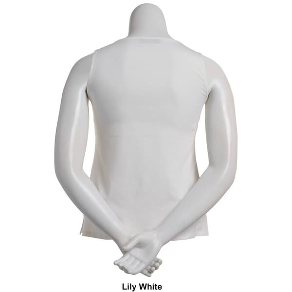 Womens Kasper Solid Double Layer Square Neck Tank