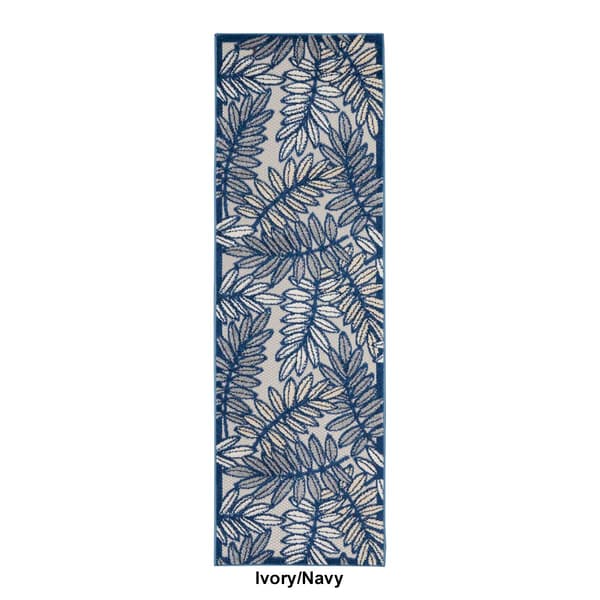 Nourison Aloha Leaf Print Indoor/Outdoor Runner