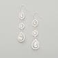 Rosa Rhinestones Silver Trio Crystal Oval Drop Earrings - image 1