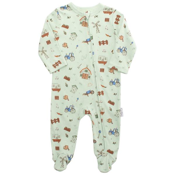 Baby Boy (NB-9M) Quiltex Farm Basic Sleep N Play Sleeper - image 
