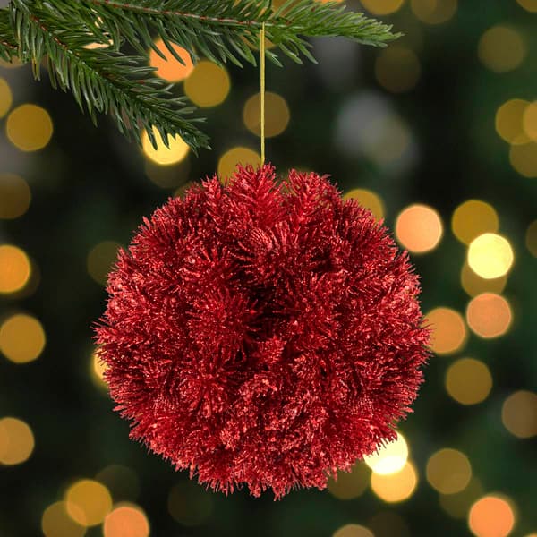 Northlight Seasonal 6in. Glittered Christmas Red Ball Ornament