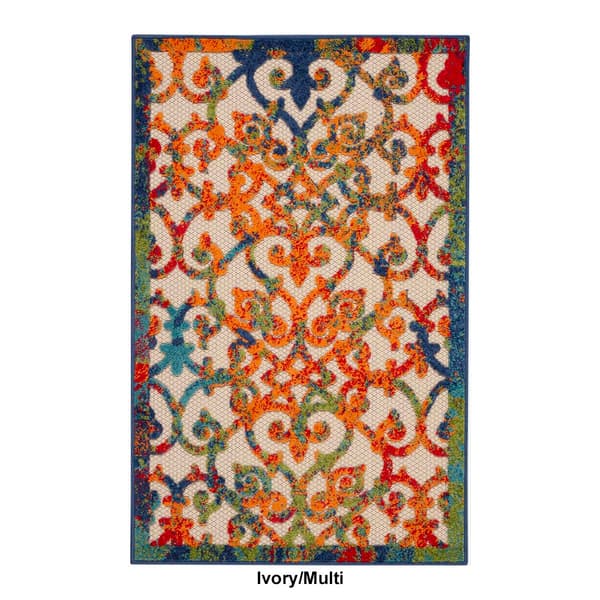 Nourison Aloha Scroll Contemporary Indoor/Outdoor Area Rug