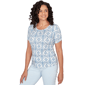 Plus Size Emaline Key Items Ruched Short Sleeve Medallion Tee - image 3
