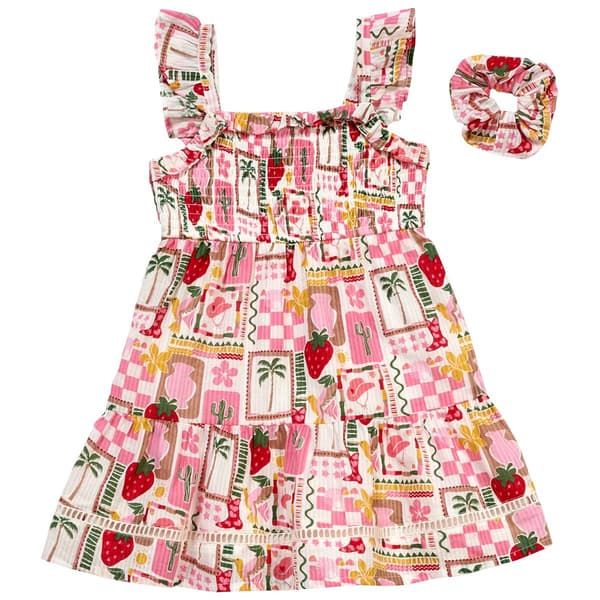 Toddler Girl Kiwi Palm Tree & Fruit Sundress