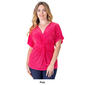 Plus Size 24/7 Comfort Apparel Knot Front V-Neck Blouse - image 5