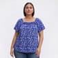 Plus Size Absolutely Famous Ditsy Floral Ruffle Neck Blouse - image 1