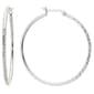 Fine Silver Plated 40MM Diamond Cut Hoop Earrings - image 1