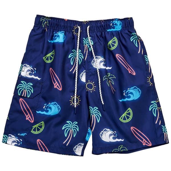 Young Mens SURFZONE&#40;R&#41; Neon Swim Trunks