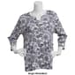Petite Hasting & Smith 3/4 Sleeve Floral Split Neck Tee - image 4