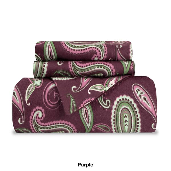 Superior Cotton Flannel Paisley Duvet Cover Set