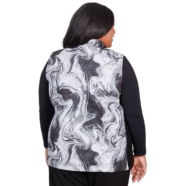 Womens Alfred Dunner Drama Queen Marble Quilted Sweater Vest