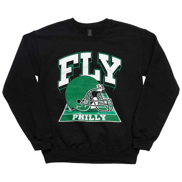 Mens Tailgate Philadelphia Fly Field Crew Neck Sweatshirt - image 