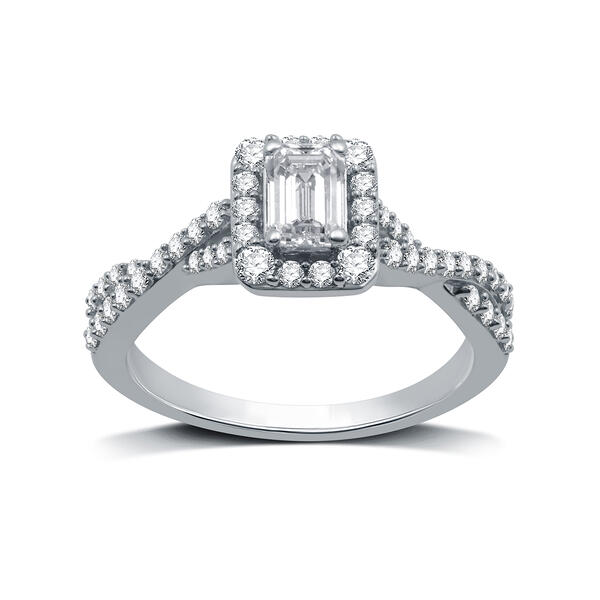Nova Star&#40;R&#41; 1 ctw. Lab Grown Diamond Halo Twist Engagement Ring - image 