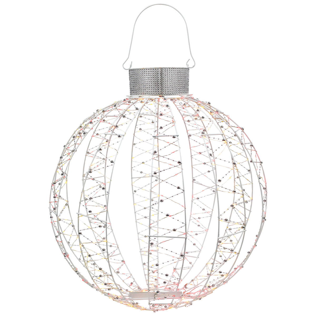 Northlight LED Red & White 3D Ball Ornament Christmas Yard Décor