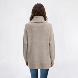 Womens Chloe & Jasmine Fleck 2 Pocket Cowl Neck Sweater