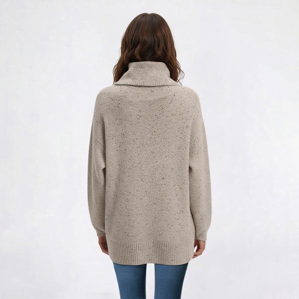 Womens Chloe & Jasmine Fleck 2 Pocket Cowl Neck Sweater