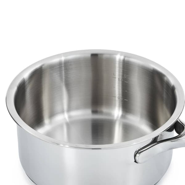 BergHOFF Helix Stainless Steel 1.6qt. Saucepan w/ Glass Lid