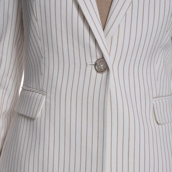 Womens Tommy Hilfiger Long Sleeve One Button Pinstripe Blazer