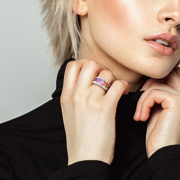 Gemstone Classics™ 3 7/8ctw. Multi-Colored Sapphire Fashion Ring