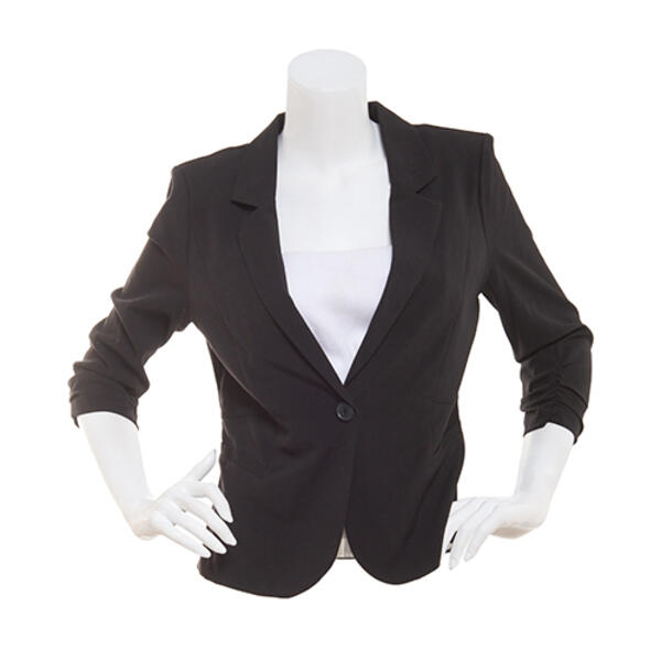 Juniors A. Byer 3/4 Sleeve One Button Short Blazer - image 