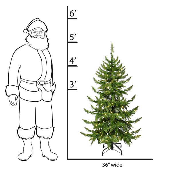 Santa''s Workshop 5ft. Pre-Lit LED Lights Green PVC Tree