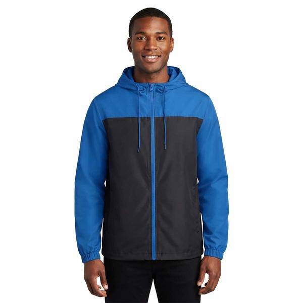 Mens Axcent Color Block Windbreaker - Royal/Black