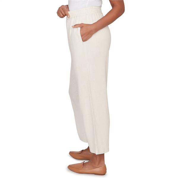 Womens Alfred Dunner Natural Wonder Linen Blend Pull On Pants