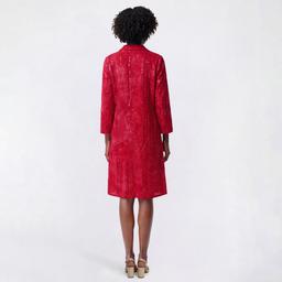 Womens Cocomo 3/4 Sleeve Zip Neck Tie Dye Shift Dress