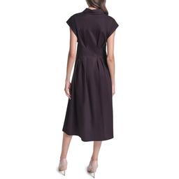 Womens Tommy Hilfiger Cap Sleeve Button Front Fit & Flare Dress