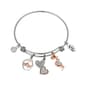 Shine Mom Birds & Hearts Clear Crystal Bangle Bracelet - image 1