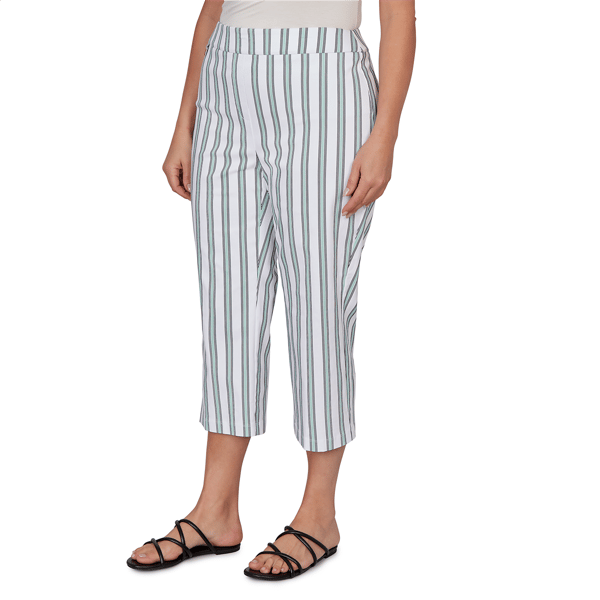 Plus Size Emaline Verde Grove I Stripe Pull On Capris