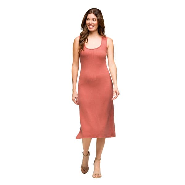 Womens 24/7 Comfort Apparel Fitted Side Slit Midi Dress