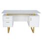 Techni Mobili 51in. White & Gold Office Desk w/Drawers & Storage - image 3