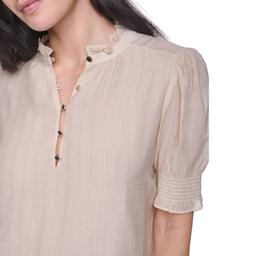 Womens Tommy Hilfiger Short Smock Sleeve Shimmer Blouse
