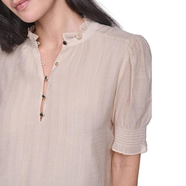 Womens Tommy Hilfiger Short Smock Sleeve Shimmer Blouse