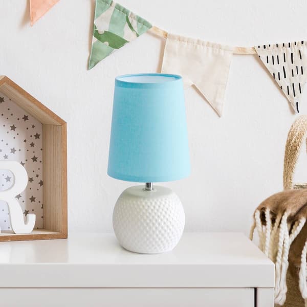Simple Designs Studded Texture Ceramic Table Lamp w/Shade