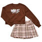 Girls (7-16) No Comment Love Fall Y''All Sweatshirt w/ Plaid Skirt - image 1