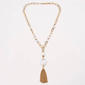 Ashley Cooper(tm) Raffia Wrapped Oval Ring Bead Tassel Long Necklace - image 1