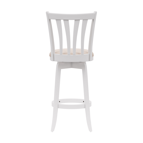 HH2 Home Savana White Wood Swivel Bar Height Stool