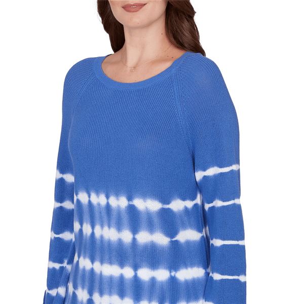Petite Ruby Rd. Set Sail Long Raglan Sleeve Tie Dye Sweater