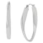 Steve Madden Silver Sculpted Oval Hoop Earrings - image 1