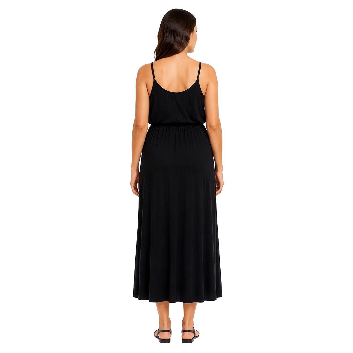 Womens Maternity Due Time Solid Scoop Neck Maxi Dress