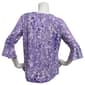 Womens Notations 3/4 Ruffle Sleeve Abstract Floral Blouse - image 2