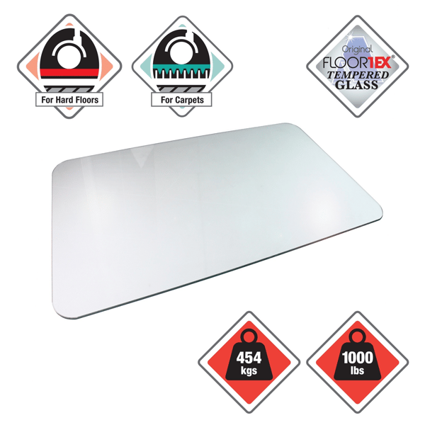 Floortex® Glaciermat® Heavy Duty Glass Chair Mat