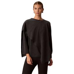 Womens Calvin Klein Long Sleeve Asymmetrical Drape Sweater