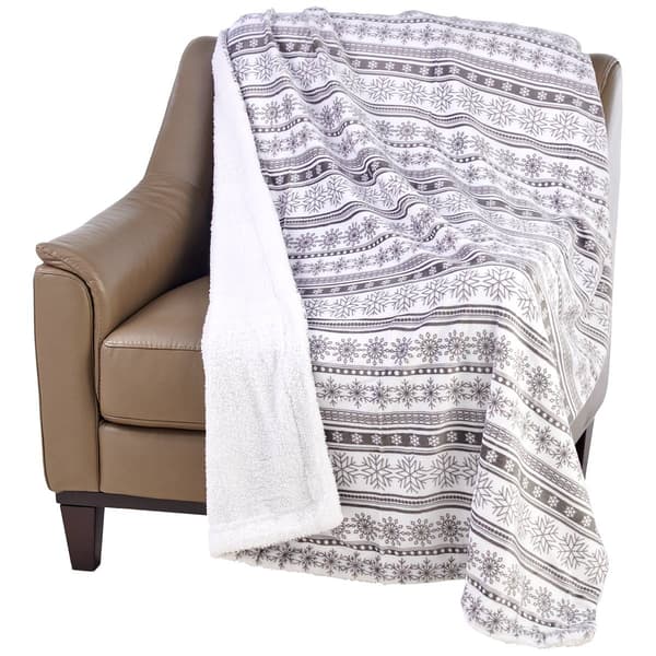Mountain Ridge&#174; Clean Nordic Sherpa Throw