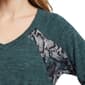 Womens NY Collection Long Sleeve V Neck Hacci Snakeskin Sweater - image 4