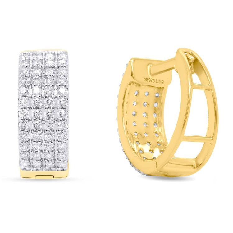 Nova Star® Gold Plated Lab Grown Diamond Hoop Earrings