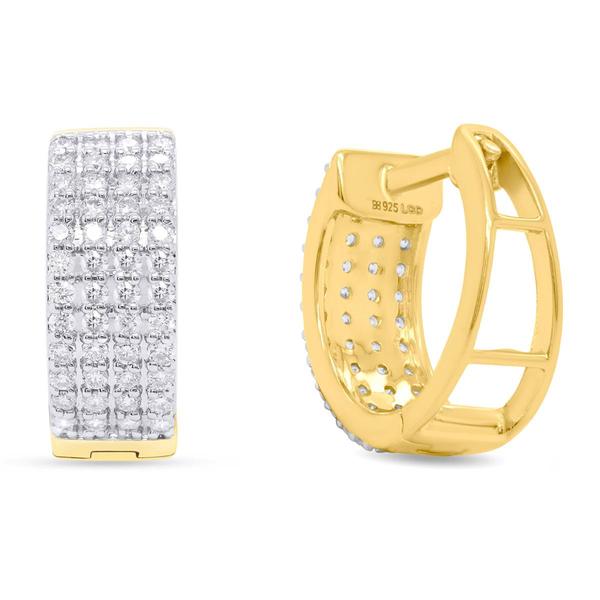 Nova Star® Gold Plated Lab Grown Diamond Hoop Earrings