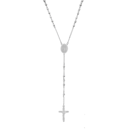 Mens Iron Saints Beaded Rosary with Miraculous Medal & Cross